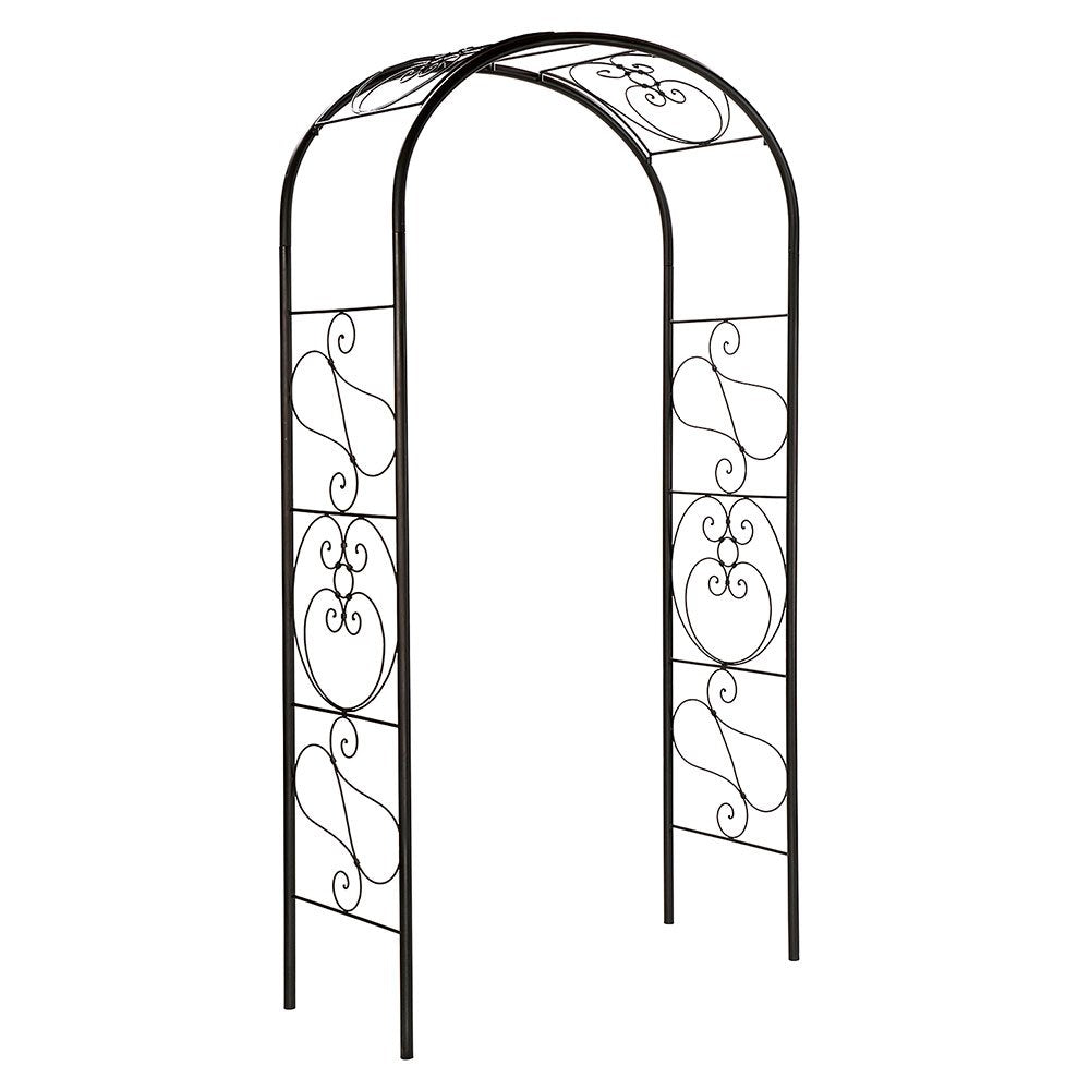 Achla Designs Arb-27 Ferro Firenze Wrought Iron Garden Trellis Arch Arbor, Roman Bronze