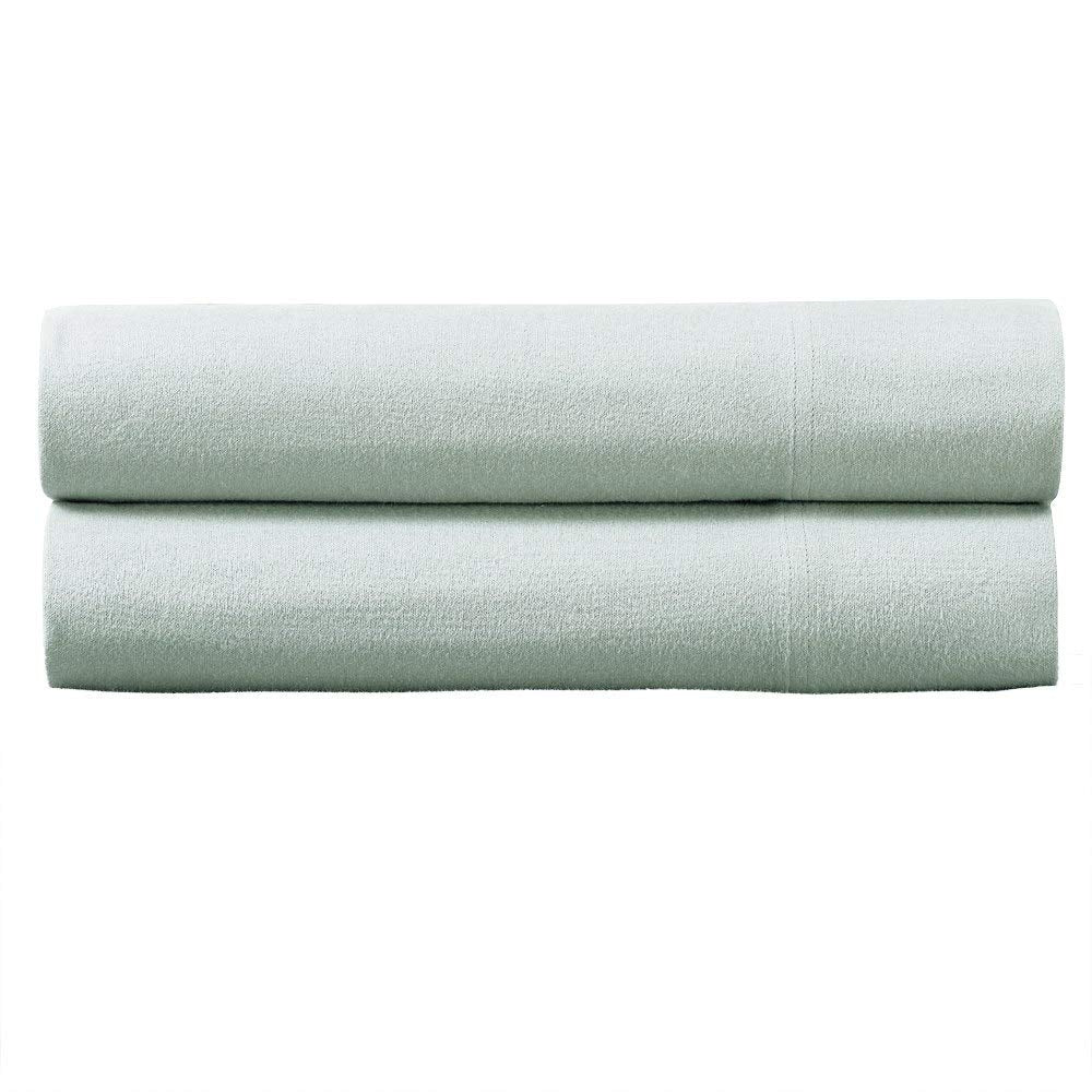 Royal Tradition Solid Heavyweight Flannel, Set Of 2 King Size, Soft And Warm Pillow Cases, Sea