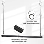 Hanging Closet Rod,15-40 Inch Adjustable Closet Hanging Organizer,35 Inch Height Space-Saving Clothes Hanging Bar,Black Closet R