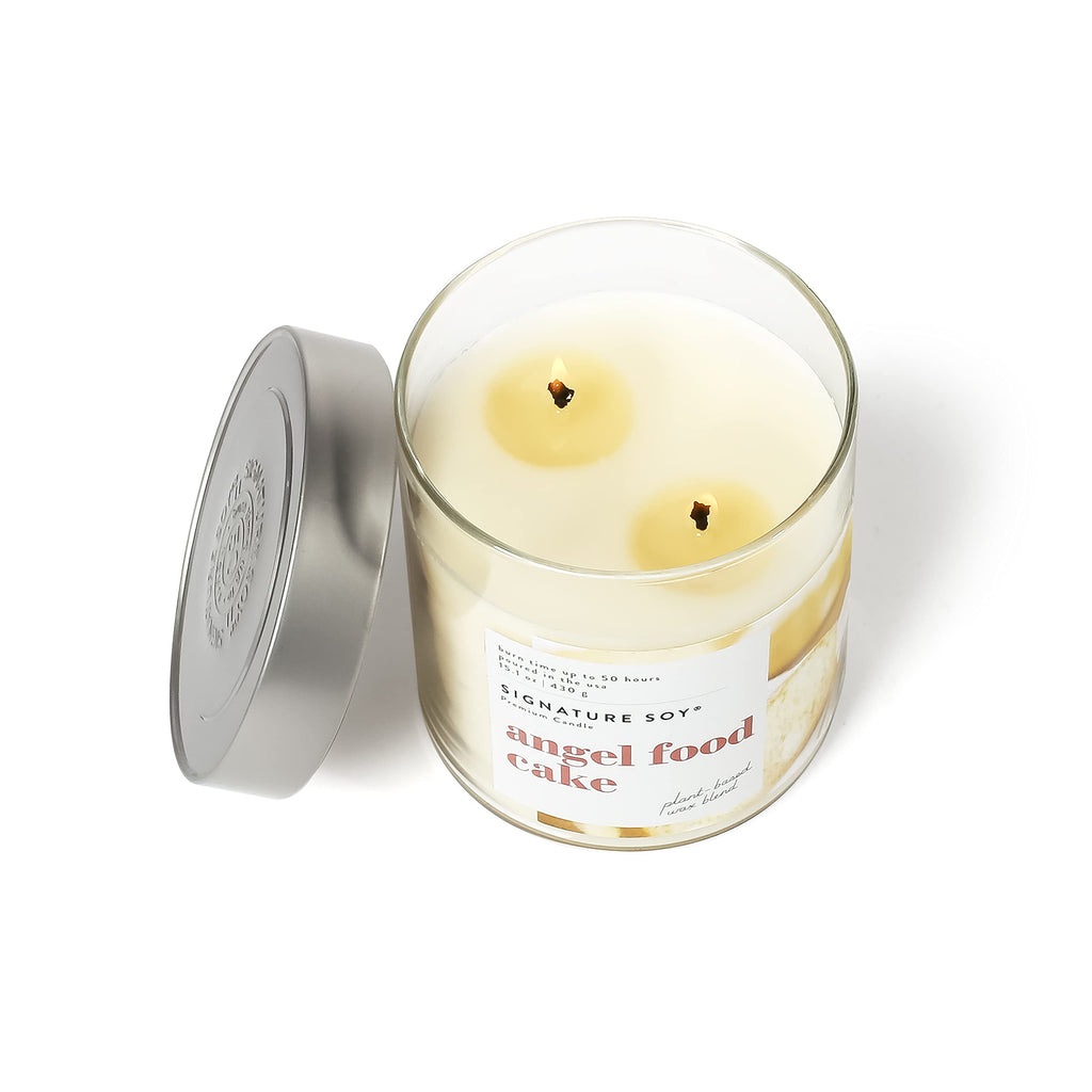 Signature Soy Lidded Angel Food Cake Scented Candle, Large Jar