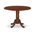 East West Furniture DMGR3-MAH-W 3 Piece Kitchen Table Set for Small Spaces Contains a Round Dining Room Table with Dropleaf and 