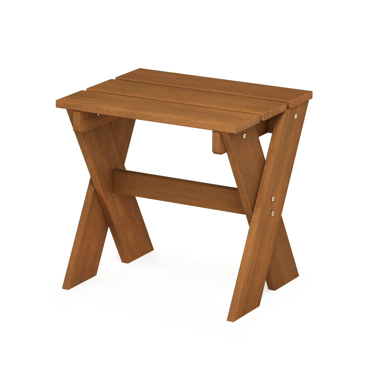 Furinno Tioman Outdoor Side Table Flower Stand, Dark Red Meranti Hardwood