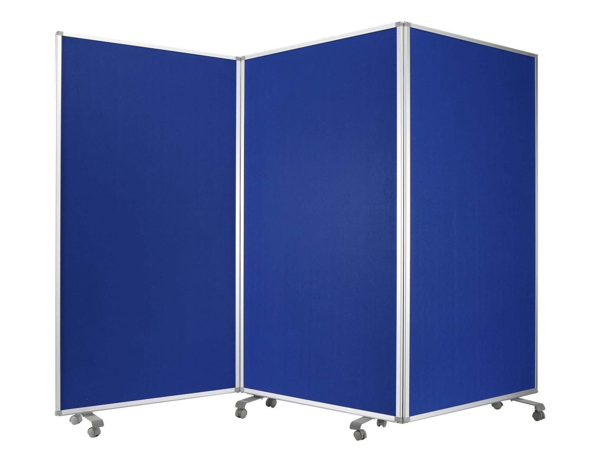 HomeRoots 106 x 1 x 71 Blue Metal and Fabric - Screen Room Divider