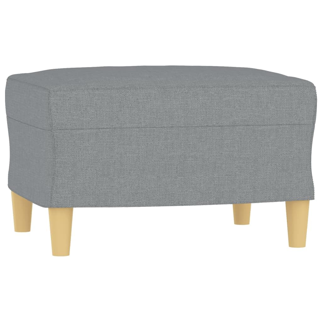 vidaXL Modern Footstool - Light Gray Fabric Footrest with Sturdy Plywood Frame, Breathable Material, Compact Size 23.6x19.7x16.1