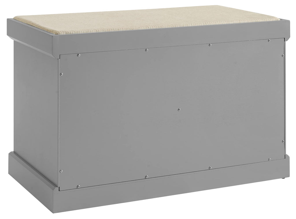 Crosley Furniture Anderson Entryway Storage Bench with Shoe Rack Organizer Shelves, Gray
