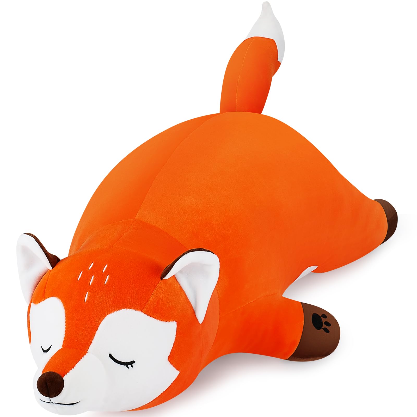 30' Giant Foxy Plush Stuffed Animal- Fox Plush Pillow, Orange Fox Plushies, Large Sleeping Fox Plush Toy, Cute Hugging Plush Pi