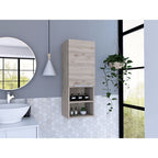 DEPOT E-SHOP Savona Medicine Single Door Cabinet with Two Interior Shelves and Two External Shelves, 32" H, Light Gray, Bathroom