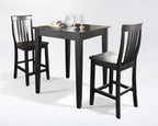Crosley Furniture 3-Piece Bar Table with 2 School House Counter Height Bar Stools, Black