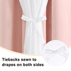 Hiasan Blackout Curtains With Sheer Overlay, Thermal Insulated Mix & Match Double Layer Room Darkening Window Curtains For Bedro