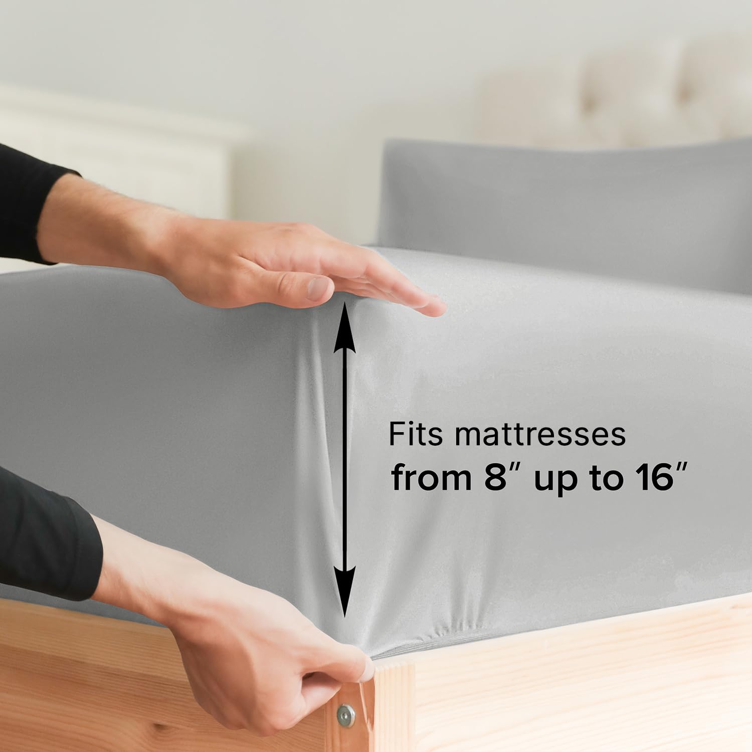 Cal King Size Fitted Bed Sheet - Hotel Luxury Single Fitted Sheet Only - Fits Mattress Up To 16' - Soft, Wrinkle Free, Breathable Sheet For Women, Men, Kids & Teens - Dark Grey Single Fitted Sheet