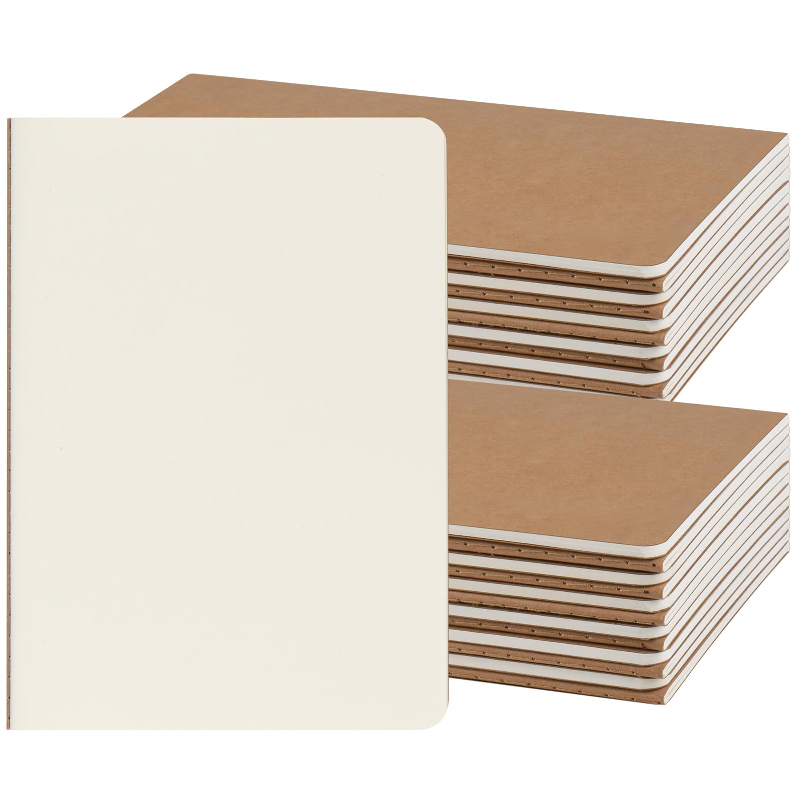 Zczn 24 Pack A5 Kraft Notebooks Bulk, 8.15X5.5 Inches Blank Journaling Notebooks, Notebooks For Work, Composition Notebooks For