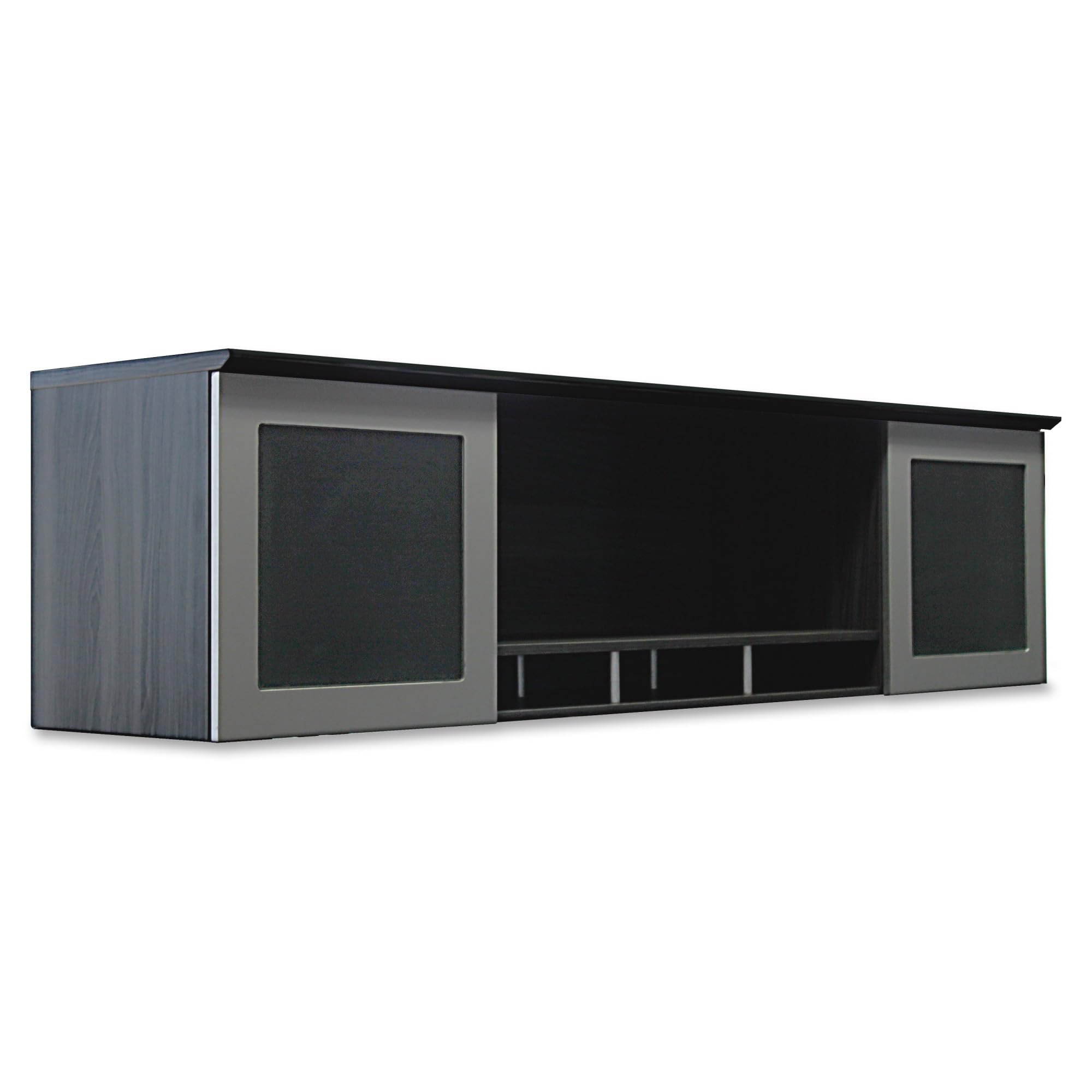Safco Mayline Mnh72Lgs Medina Hutch Cabinet With Glass Doors, 72"W, Gray Steel Laminate