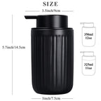 Bosilunlife Foam Hand Soap Dispenser - Ceramic Black Foaming Soap Dispenser For Bathroom 12Oz Refillable Liquid Lotion Soap Disp