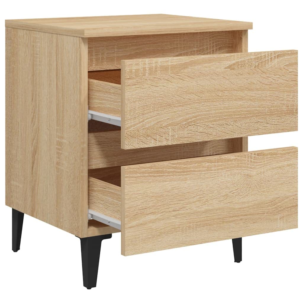 vidaXL Industrial Design Bed Cabinets with Drawers - Thumbnail 2