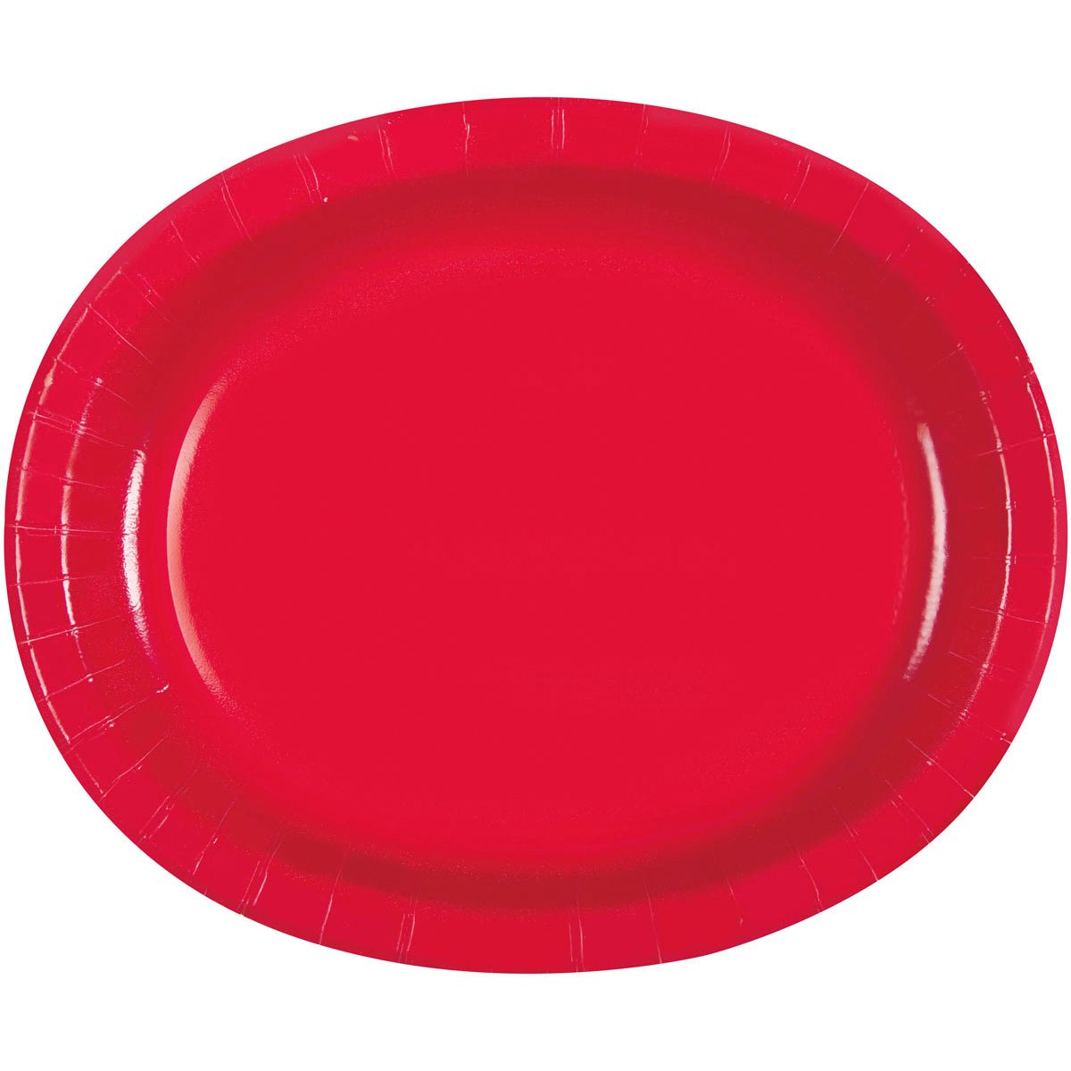 Ruby Red Solid Oval Plates - (Pack of 8) - Uniquely Elegant & Durable Tableware - Perfect for Holidays, Events, and Celebrations