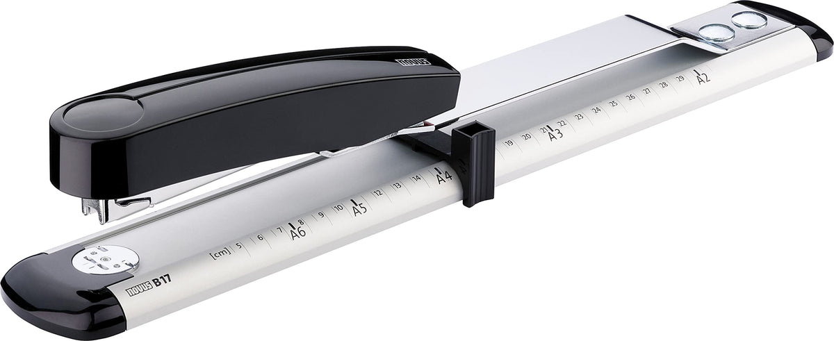 Novus B17 Long Arm Stapler, 40 Sheet Capacity, 11.75' Staple Depth For Booklet Binding, Staple|Pin, Steel Drive, 25 Year Warran