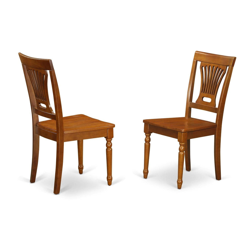 East West Furniture DLPL5-SBR-W Dublin 5 Piece Room Set Includes a Round Kitchen Table with Dropleaf and 4 Dining Chairs, 42x42 Inch