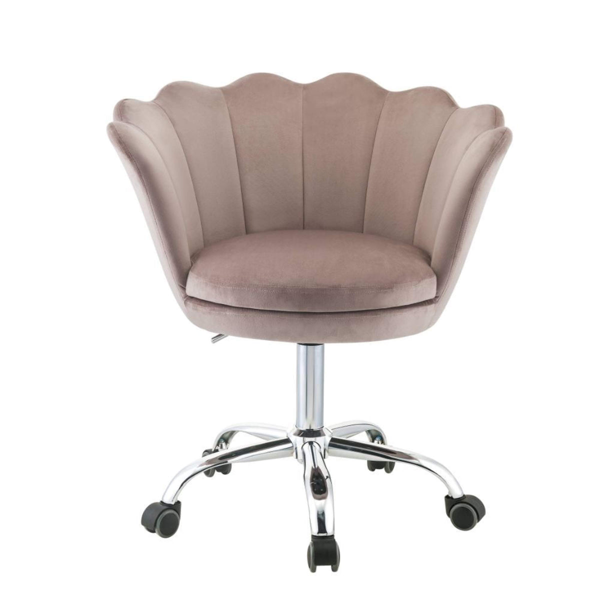 Acme Micco Tufted Velvet Upholstered Office Chair in Rose Quartz and Chrome