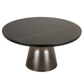 Glass Coffee Table Grey glass, Black Rim Black Sintered Stone Top