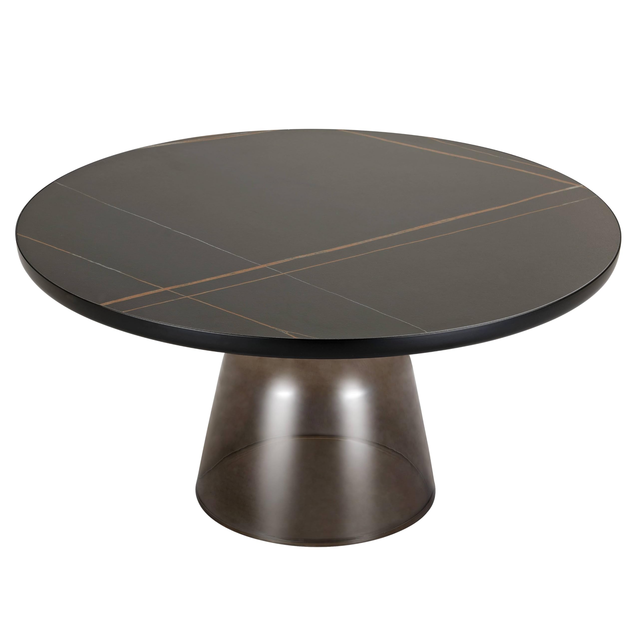 Glass Coffee Table Grey glass, Black Rim Black Sintered Stone Top