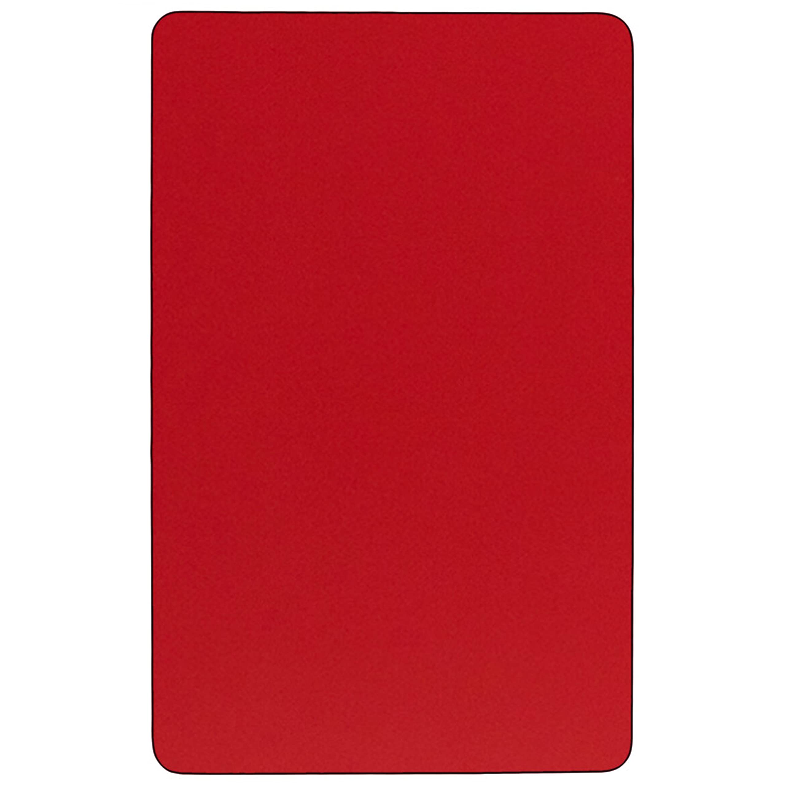 Flash Furniture Wren Mobile 30''W x 72''L Rectangular Red HP Laminate Activity Table - Standard Height Adjustable Legs