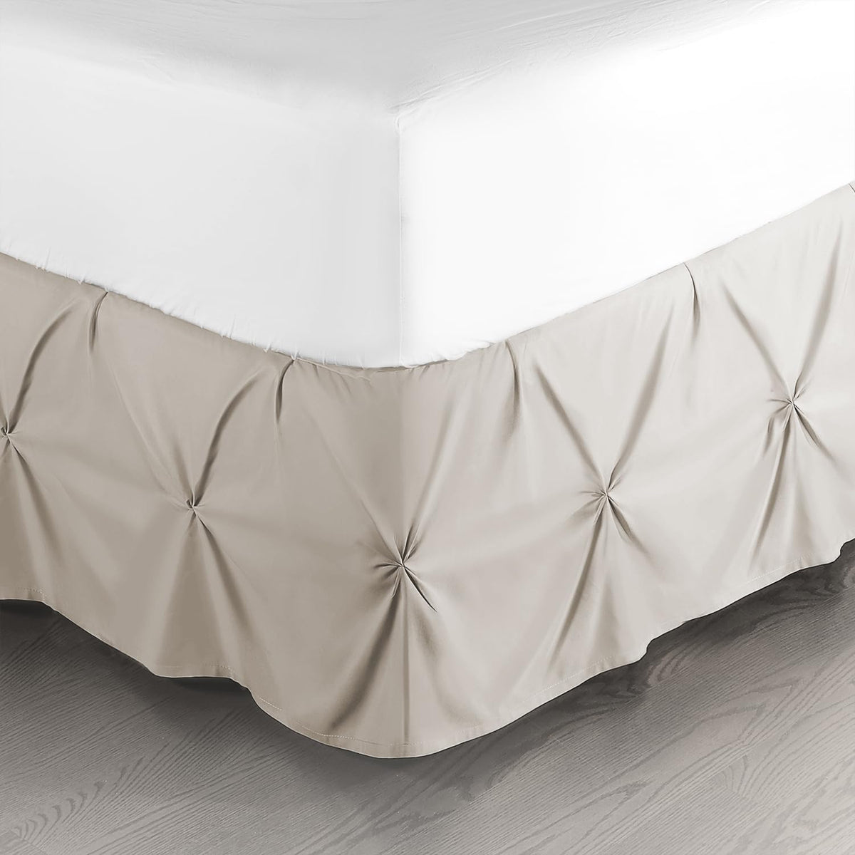 Nestl Linen Bed Skirt Queen Size, Pinch Pleat Queen Bed Skirt, 14' Inch Drop Queen Bedskirt, Hotel Quality Linen Bed Skirts, Pr