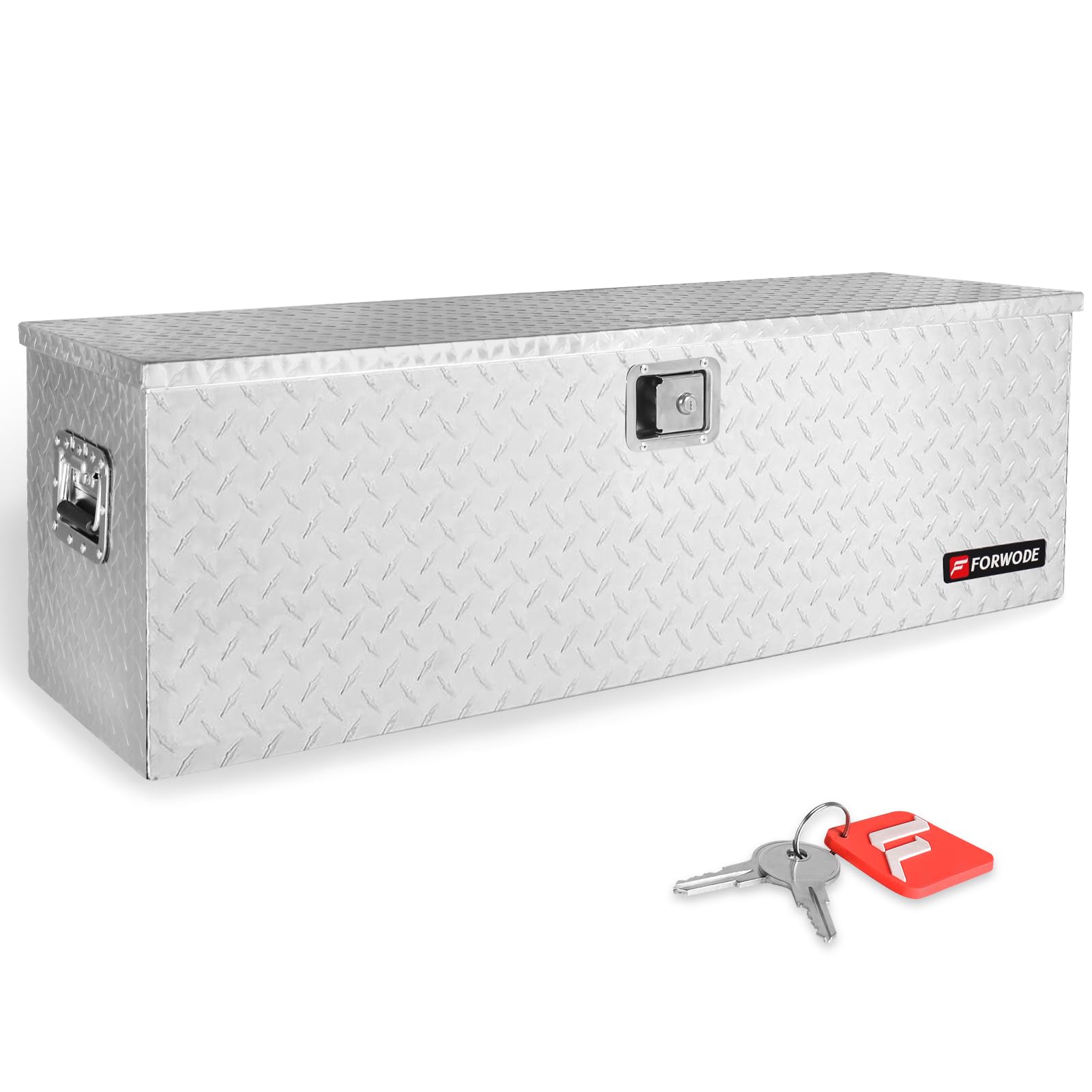 Forwode 48 Inch Truck Bed Tool Box Aluminum Heavy Duty Trailer Tool Box For Pickup Truck Bed Rv Toolbox With Handle And Lock - S