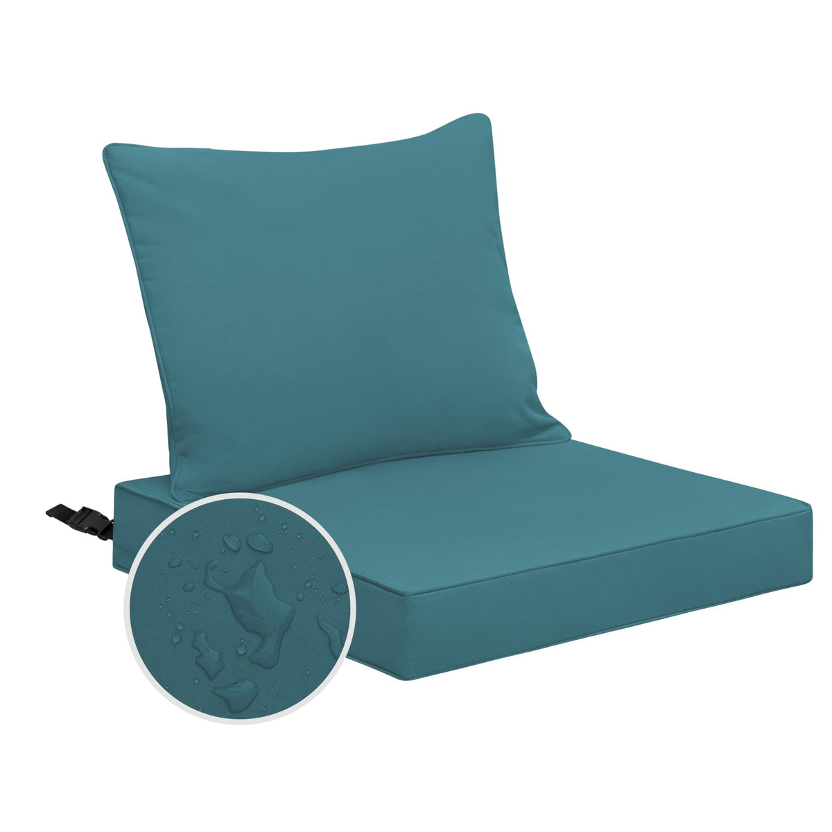 Easy-Going Waterproof Patio Chair Cushion Back 24X20 In + Seat 24X24X4 In Non-Slip Outdoor Seat Cushion With Zipper And Handle T