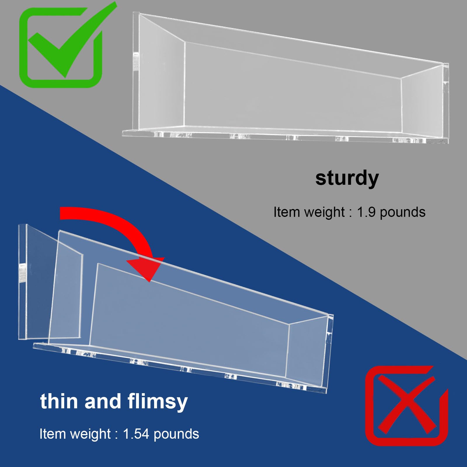 Durmmur 2Pack Acrylic Clear Shower Shelves, Adhesive Bathroom Shower Caddy Organizer, Transparent No Drilling Wall Floating Shel