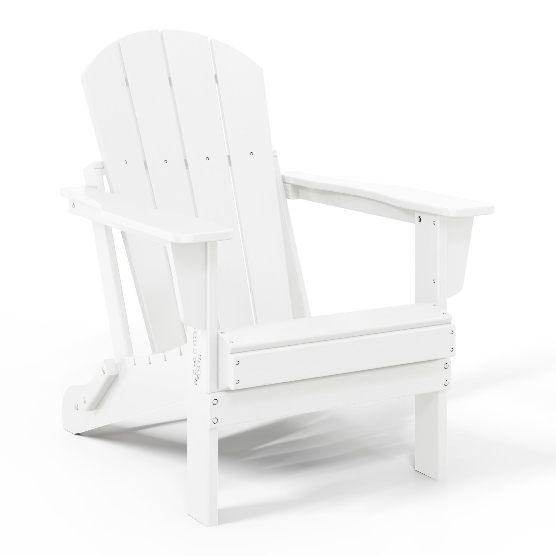 Westintrends Outdoor Adirondack Chair, Plastic Fire Pit Chair, Weather Resistant Folding Patio Lawn Chair For Outside Deck Garden Backyard Balcony, White