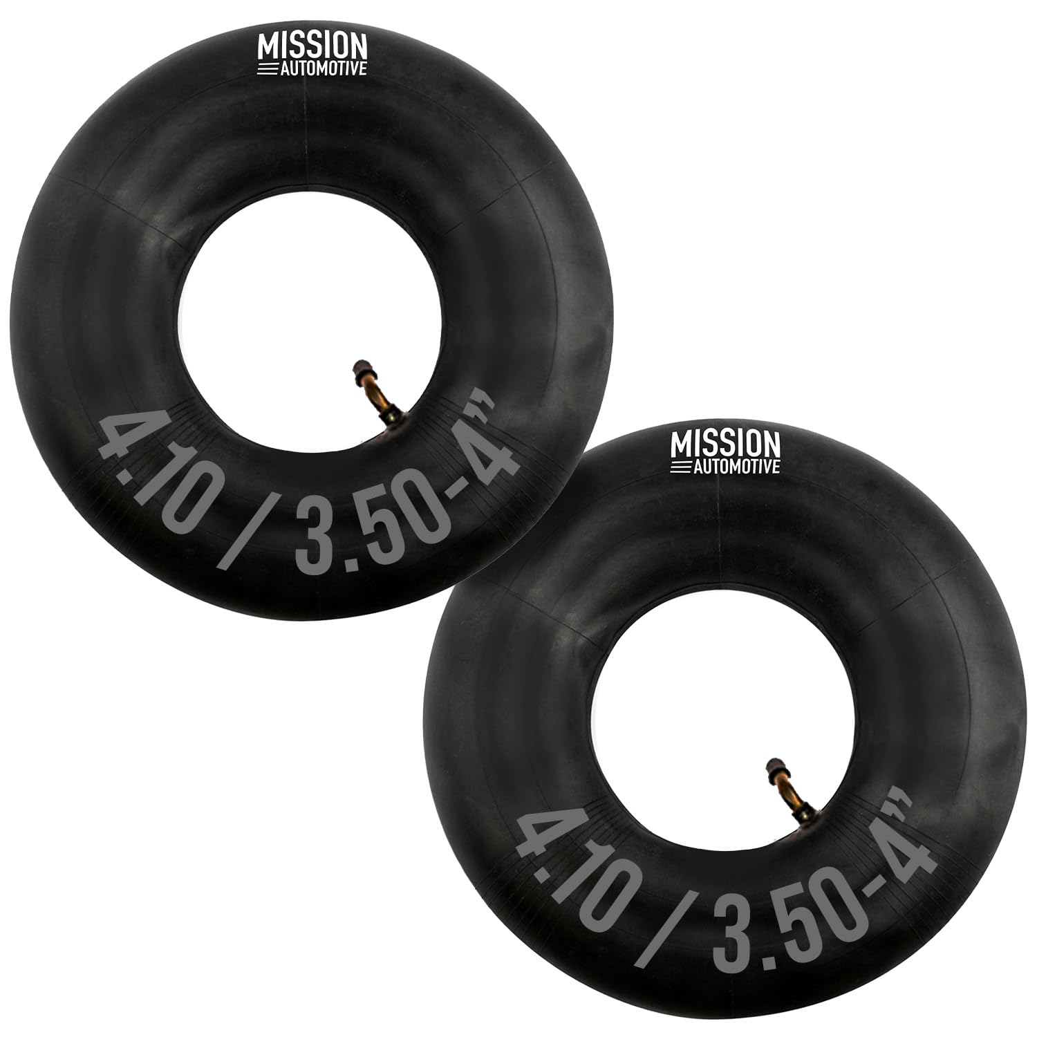 Mission Automotive Replacement Tire Inner Tubes - 2 Pack - Fits 4.10/3.50-4 Inch Wheels - Great For Wheelbarrows, Dollies, Lawn