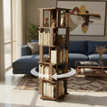 COGO OMNISHELF Rotating Bookshelf | 5 Shelves | 360 Revolving | 100 Book Capacity | 15 x 15 x 59 inch | SpaceSaving | DIY | 17 