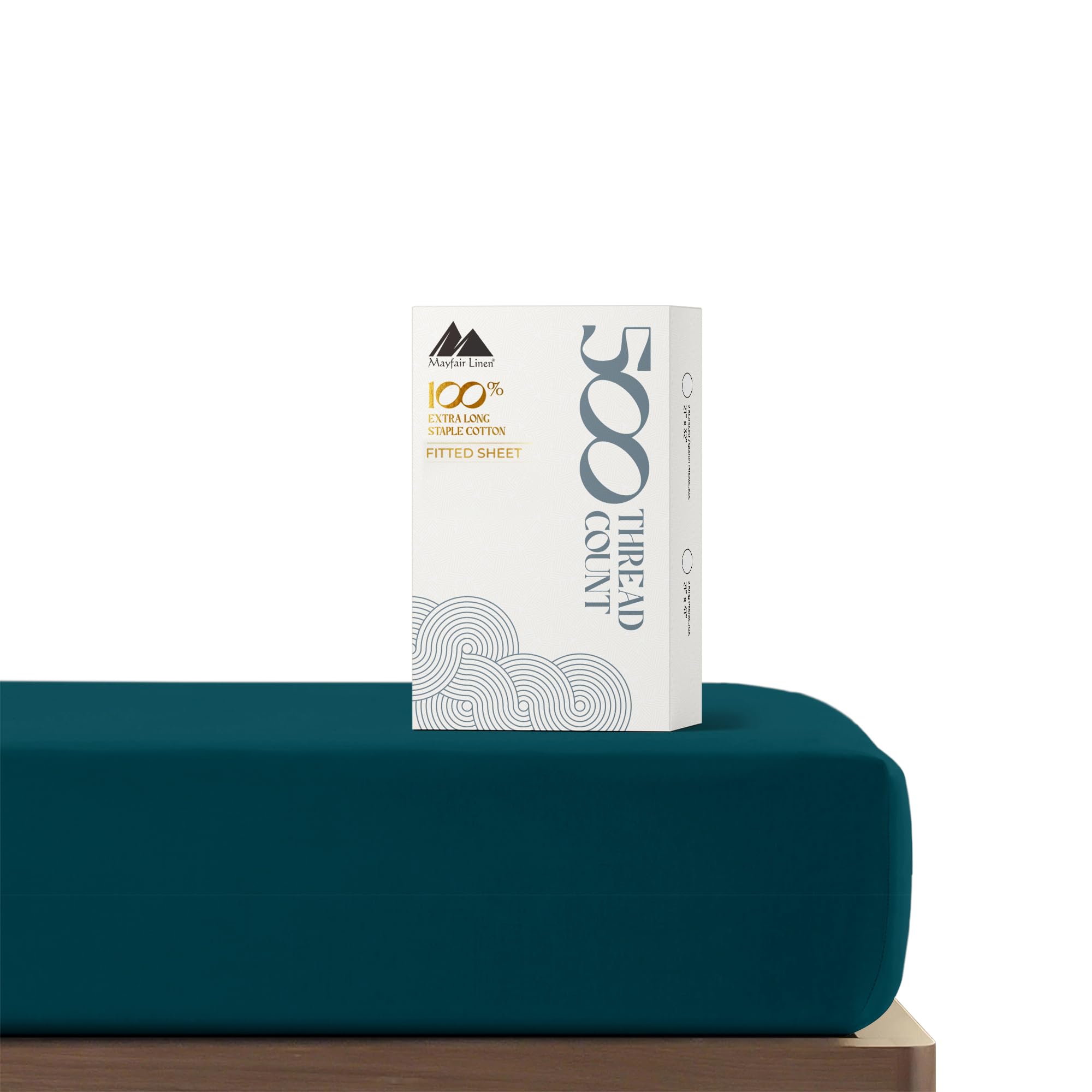 Mayfair Linen 100% Cotton California King Fitted Sheet Only - 500 Thread Count Cal King Sheets Deep Pocket Fitted, Soft Cooling 