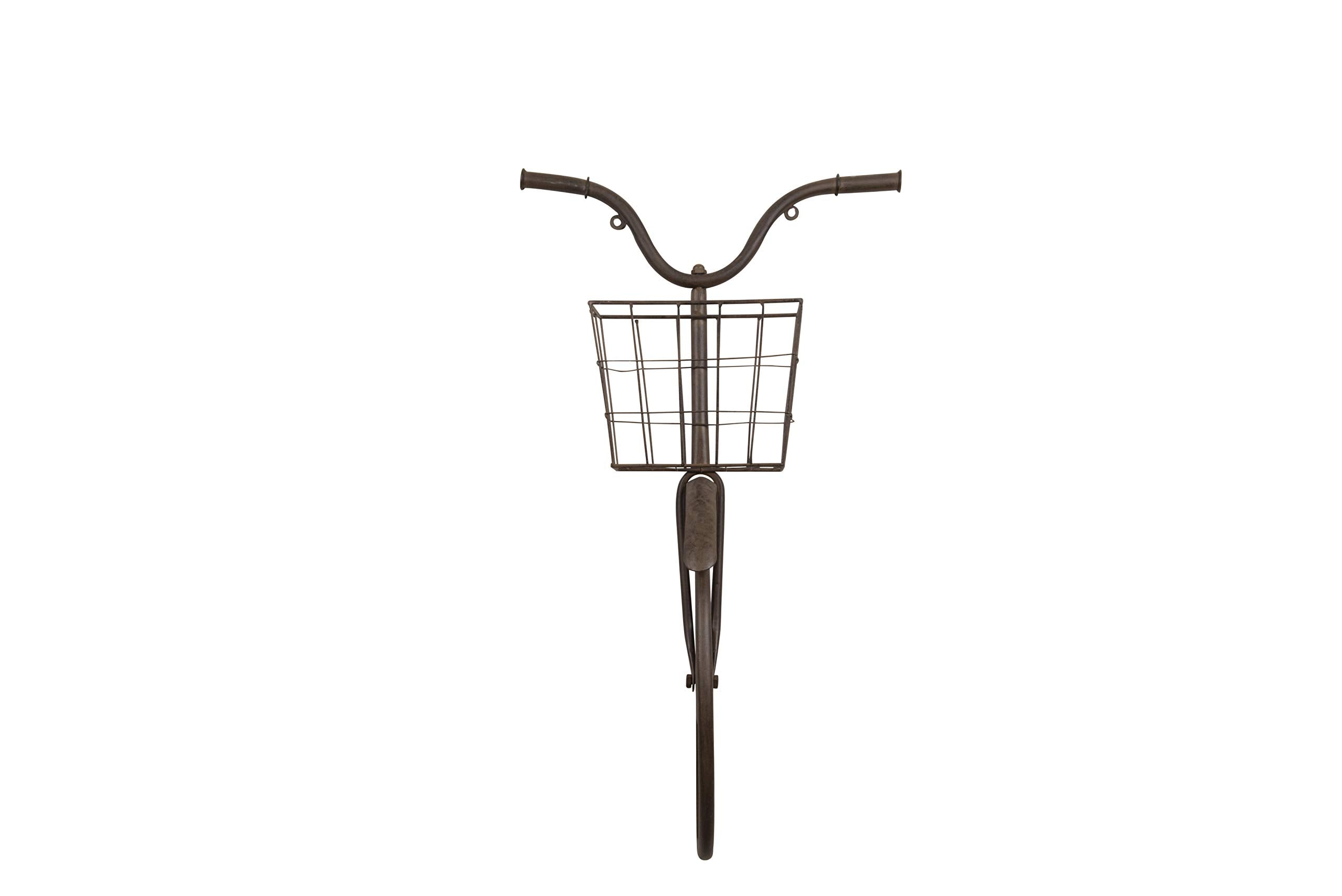 Creative Co-op DA6000 Iron Bike Shape Wall Decor with Basket, Rust 30.00'' x 32.00''