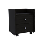 Marsella Nightstand, 2 Drawers, Superior Top, Metal Handle, Black Wengue for Bedroom