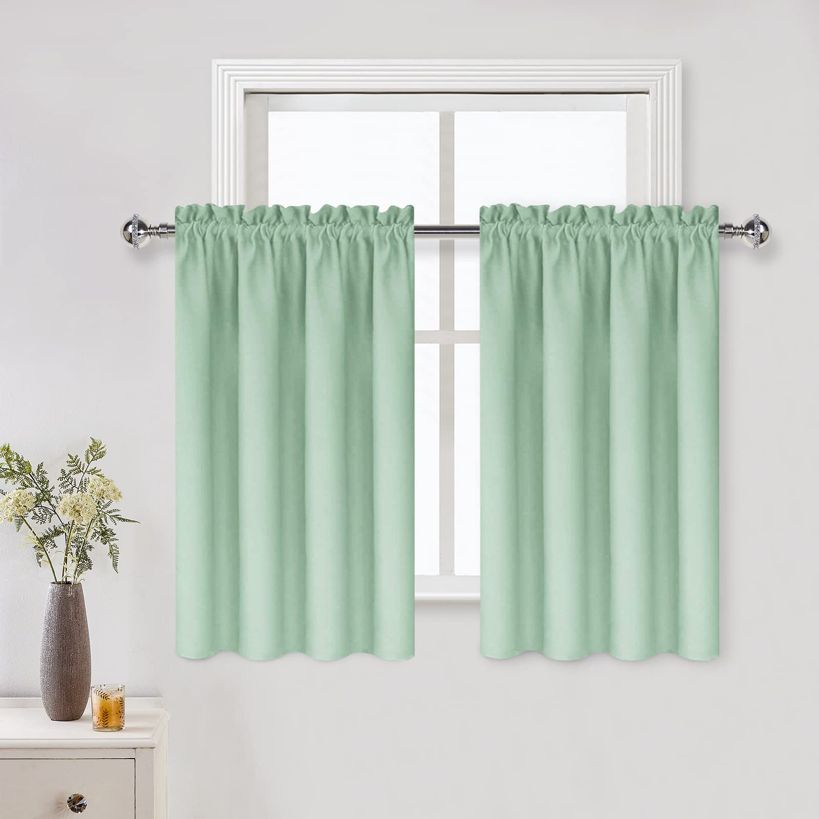Dwcn Thermal Short Blackout Curtains For Bedroom/Kitchen, Energy Saving Room Darkening Curtains For Nursery/Bedroom/Kitchen(W42