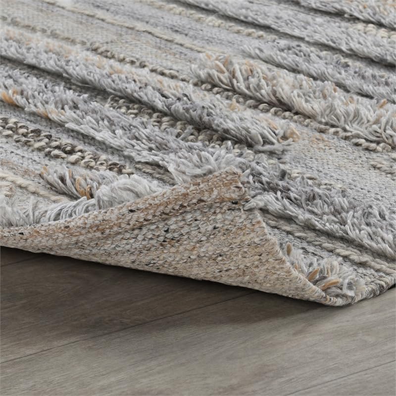 Kosas Home Fallon 24 X 36 Striped Polyester Fabric Area Rug In Gray