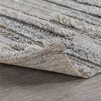 Kosas Home Fallon 24 X 36 Striped Polyester Fabric Area Rug In Gray