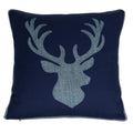 Millianess Cotton Pillow Case Decorative Deer Head Pillow Cover For Sofa Cushions Covers 18X18 Inches (Navy)