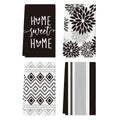 Artoid Mode Black Stripes Home Sweet Home Boho Halloween Kitchen Towels Dish Towels, 18x26 Inch Seasonal Decoration Hand Towels 