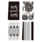 Artoid Mode Black Stripes Home Sweet Home Boho Halloween Kitchen Towels Dish Towels, 18x26 Inch Seasonal Decoration Hand Towels 