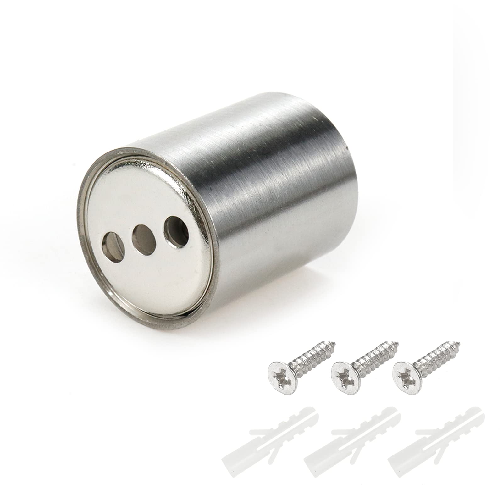 Rannb 4Pcs Closet Rod Bracket Fits 25Mm/1' Rod Dia Stainless Steel Cylinder Shape Rod End Holders