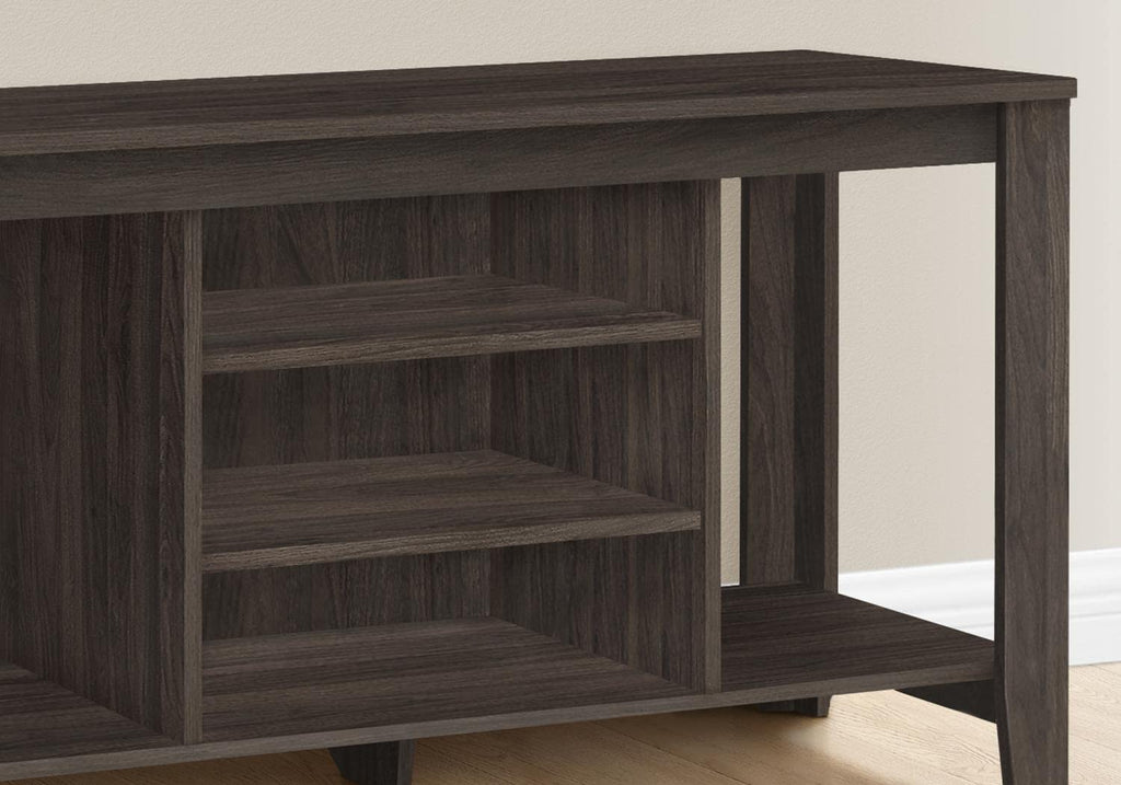 Monarch Specialties I 3567 Tv Stand, 48 Inch, Console, Media Entertainment Center, Storage Shelves, Living Room, Bedroom, Laminate, Brown, Contemporary, Modern
