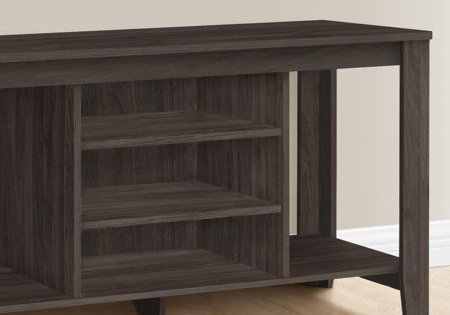 Monarch Specialties I 3567 Tv Stand, 48 Inch, Console, Media Entertainment Center, Storage Shelves, Living Room, Bedroom, Laminate, Brown, Contemporary, Modern