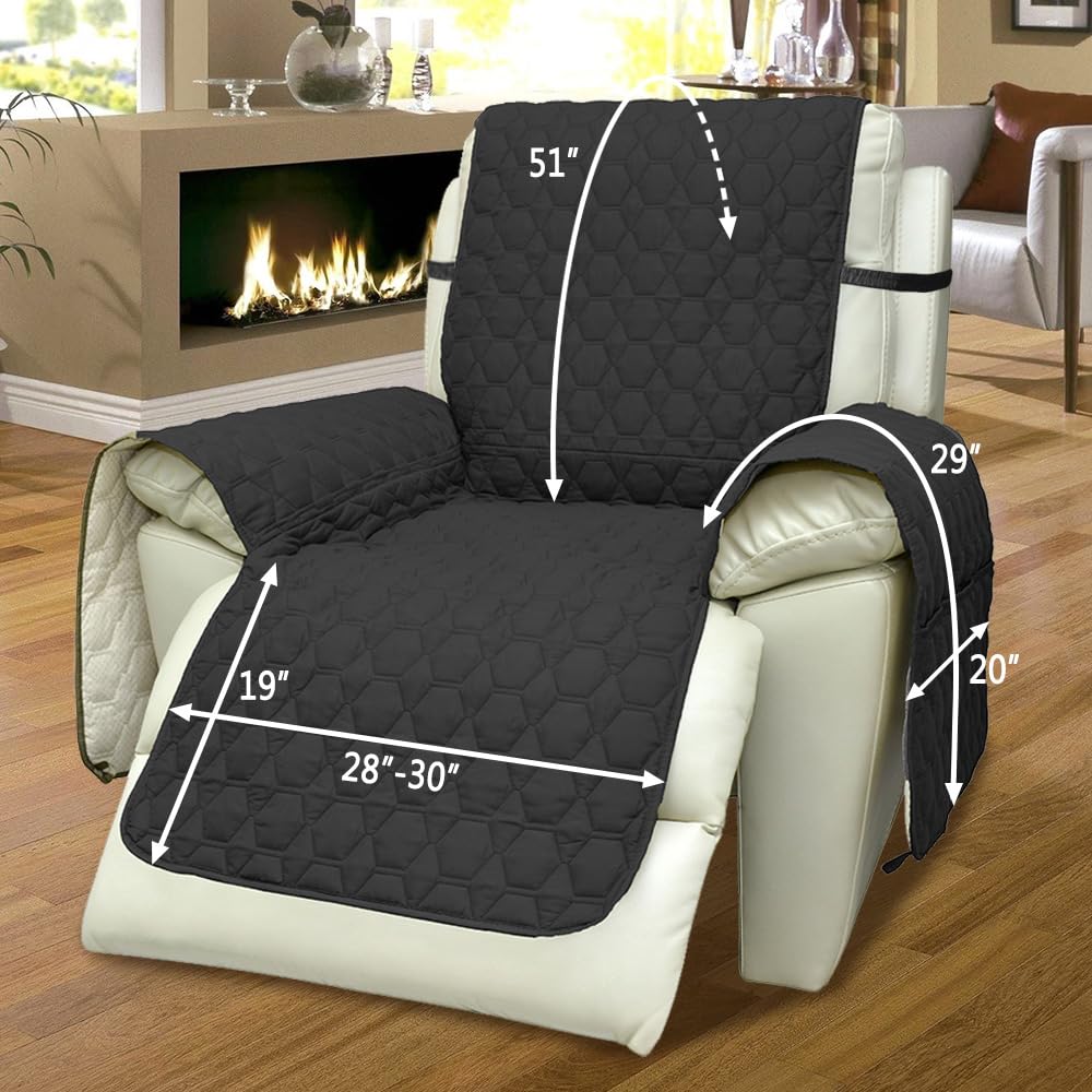 Rbsc Home 30 Inch Recliner Cover 100% Waterproof Anti-Slip Large Recliner Slipcovers For Pets, Dogs, Cats And Kids,Washable Prot