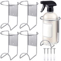 CroBlissful 4 Pcs Spray Bottle Holder Wall Mount Heavy Duty Spray Bottle Rack Stainless Steel Storage Rack Garage Can Organizer 