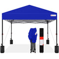 Best Choice Products 8x8ft Pop Up Canopy Tent, Outdoor Shade, 1 Person 1 Minute Set Up, Carry Case, 4 Weight Bags - Resort Blue