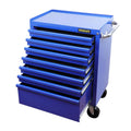 Stanley Stst744258 7 Drawer Eco Roller Cabinet, Blue, Multi Size Drawers, Lockable, Perforated Side Panels, Roller Castor Wheel