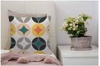 Wondertify Pillow Cover Modern Mid Century Circles Repeat Pattern - Soft Linen Pillow Case For Decorative Bedroom/Livingroom/Sofa/Farm House,Couch Pillow Cushion Covers 18X18 Inch 45X45 Cm