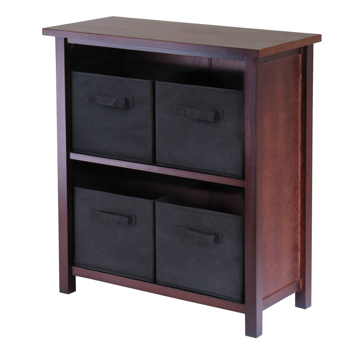 Winsome Verona Storage/Organization, 4 Small, Walnut/Black